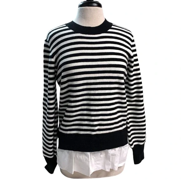 English Factory Black & White Striped Sweater Top - Picture 6 of 12